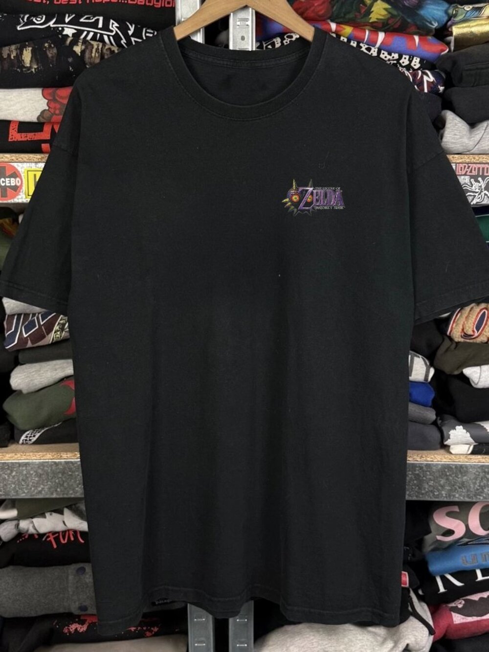 Rare The Legend Of Zelda Majoraâs Mask Promo Washed Black Tee - Picture 1 of 5